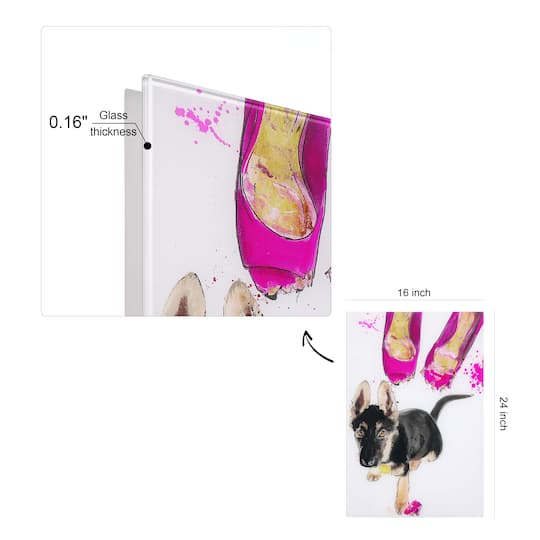 Empire Art Direct 16" x 24" Oh Oh! Free Floating Tempered Glass Wall Art
